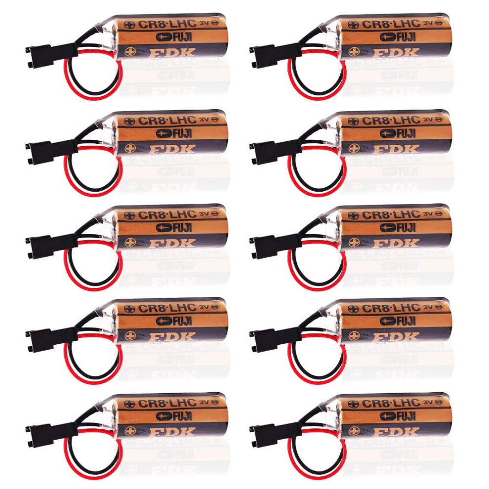 10 Pack Cr8.lhc 3V 2600Mah Lithium Battery With Plug For Meter Backup Black 9330225815501
