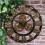 Vintage Wooden Wall Clock Gold Circular Quartz 2