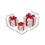 Conjunto de 3 caixas de presente de Natal com luzes LED 2