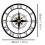 LED Transparent Wall Clock Black Nautical Compass Design 3