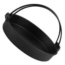 Heavy Duty Cast Iron Wok Pan with Anti‑Scald Double Handles, Japanese Style Stir Fry Pot