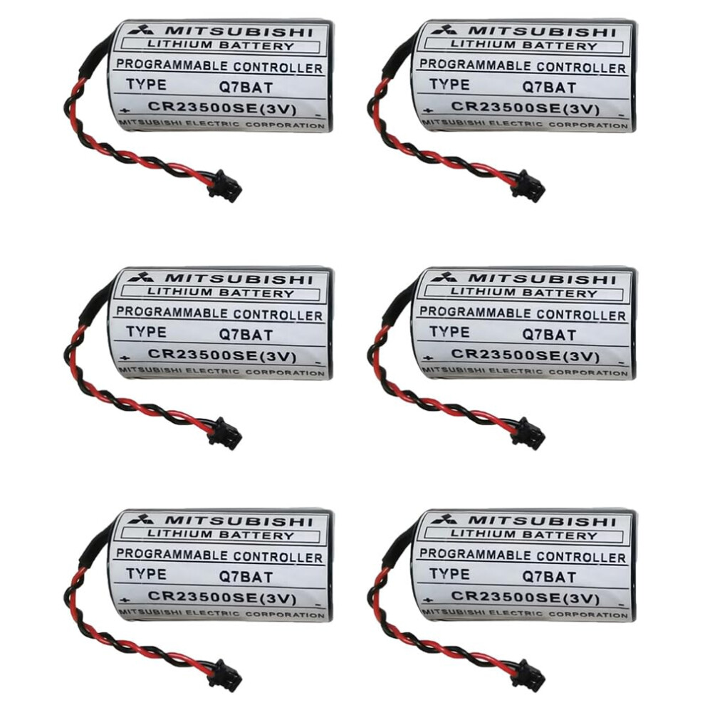 Kakaa (Pack Of 6) Cr23500se 3V 6000Mah Plc Backup Battery For Mitsubishi Q7bat Longlasting Power 9330225815518