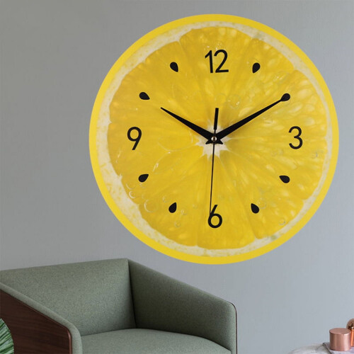 Lemon Fruit Wall Clock Home Decor 12-inch 2