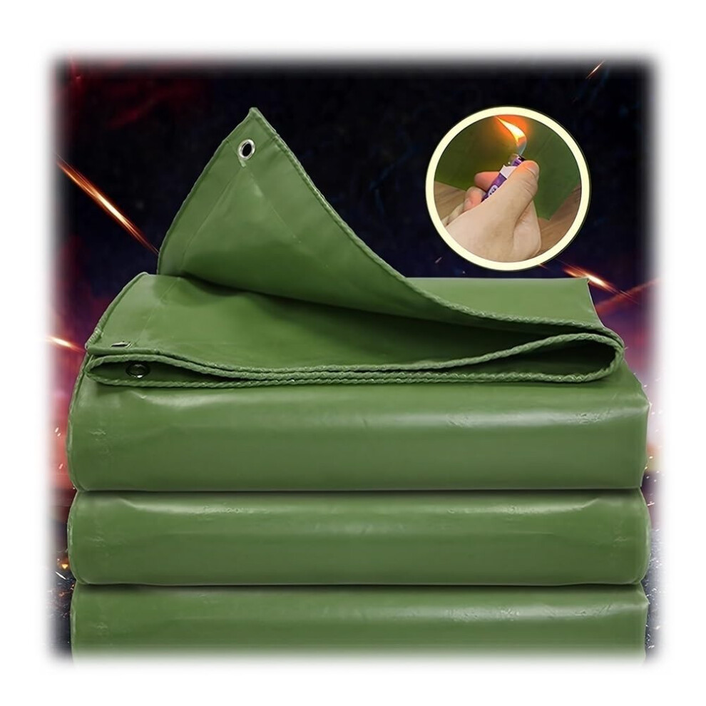 Pvc Tarpaulin 3X3m Heavy Duty Waterproof Tarp Cover, Fire Retardant Uv Resistant Outdoor Truck Camping Use 9330225794516