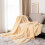 Fleece Sofa Blanket Beige 100x150cm Polyester 2
