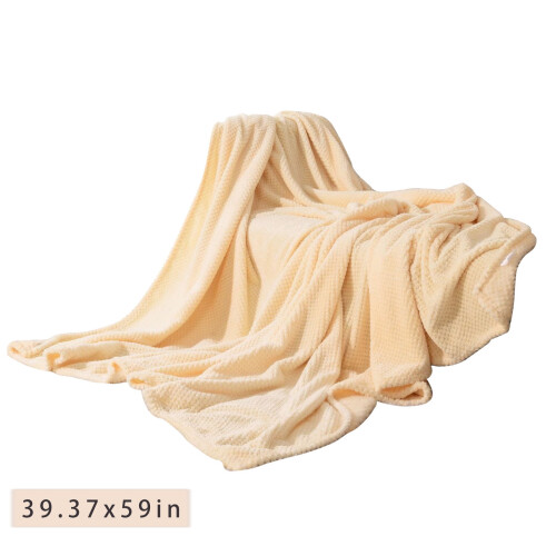Fleece Sofa Blanket Beige 100x150cm Polyester 2