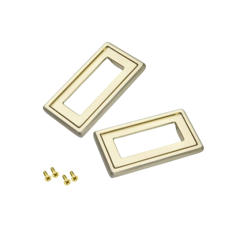 2Pcs Gold Recessed Drawer Handle 64Mm Zinc Alloy Cabinet Pull With Foldable Concealed Design 9330225794851