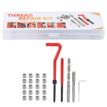 Kit de reparación de roscas para roscas dañadas, insertos helicoidales métricos M6, kit de insertos roscados con broca para roscado e instalación