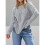 Women'S Oversized Cable Knit Crewneck Sweaters Gray S 2