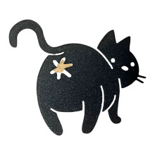 Komischer Beutelclip in Hinternform-C-Stil schwarze Katze als