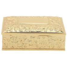 Durable Metallic Jewelry Organizers Vintage Flipping Lid-Gold