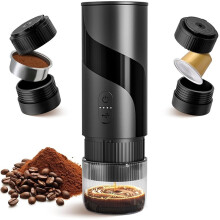 2in1 Portable Electric Coffee Maker,20Bar Portable Espresso Maker Rechargable,Travel Coffee Maker for Car,Camping,Office