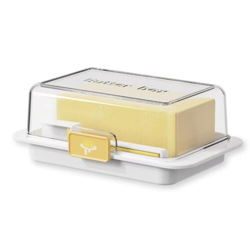 Butter Storage Box with Quantitative Cutting Spoon and Lid - Cheese Keeper, Refrigerator Butter Crisper for Freshness 1