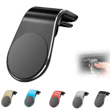 Magnetic Car Phone Holder Black with 360 Rotating Design and Non Slip Vent Clip for Secure Mount