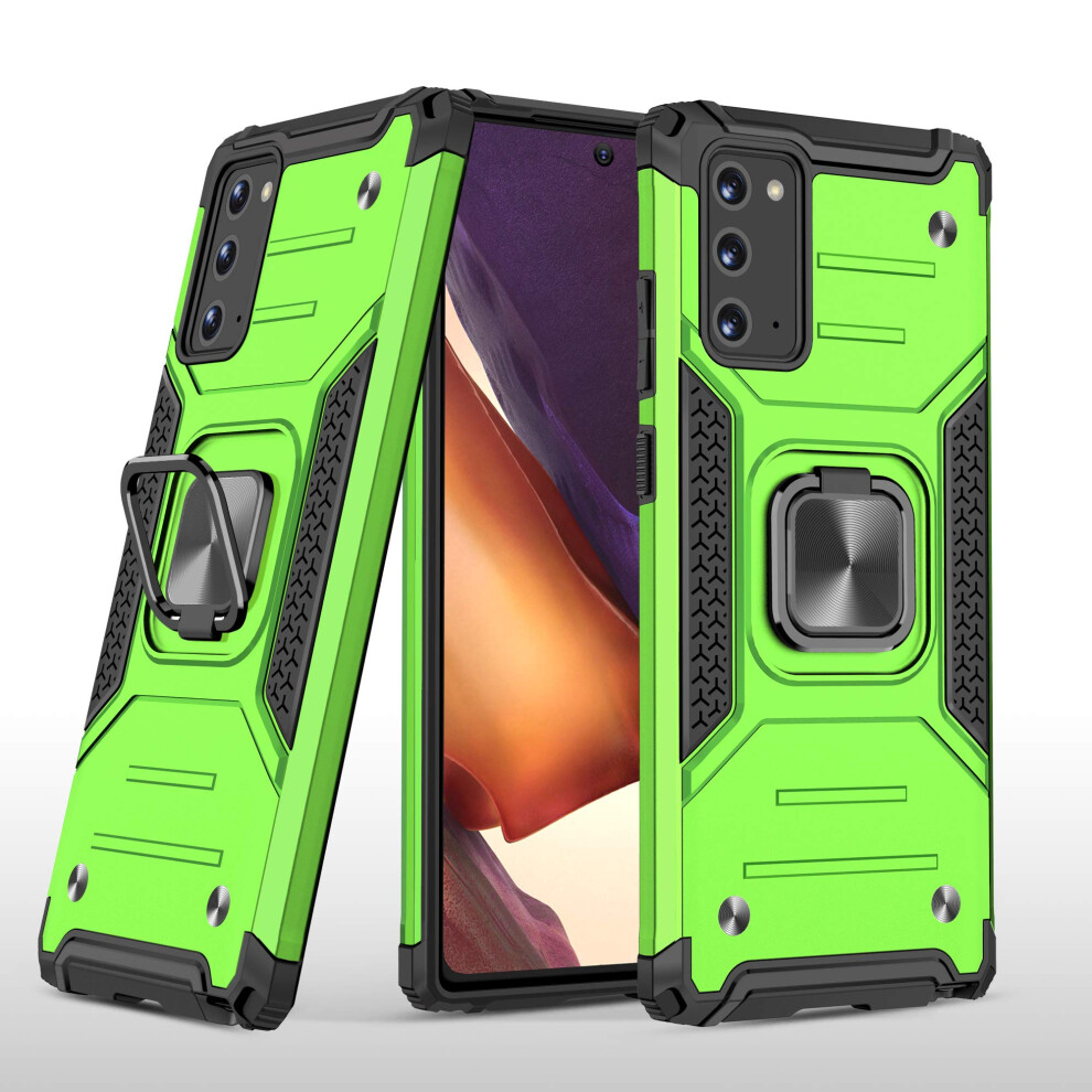 Case For Samsung Galaxy Note 20 Grass Shockproof Rugged Armor With Rotating Kickstand And Nonslip Grip Green 9310869820437