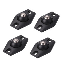 Self Adhesive Caster Wheels 50pcs Set Black, Smooth Rolling Low Profile Stick On Casters for Furniture, Trash Bins and Storage Boxes