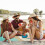 Extra Large Sandproof Beach Picnic Blanket Waterproof PU Bottom Foldable Outdoor Mat with 4 Stakes 3