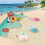 Extra Large Sandproof Beach Picnic Blanket Waterproof PU Bottom Foldable Outdoor Mat with 4 Stakes 5