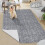 Machine Washable Runner Rug Grey Low-Pile 2x8 ft 3