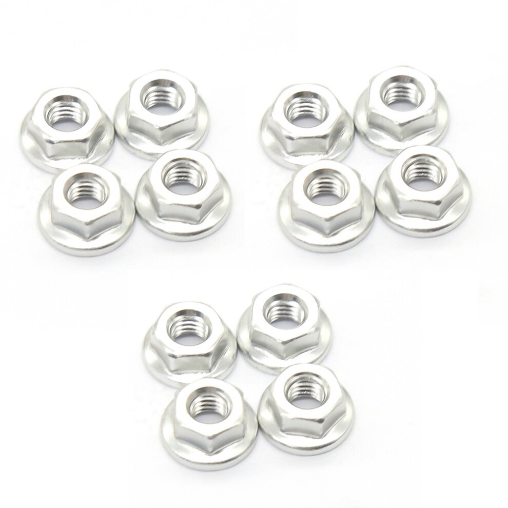 12Pcs Metal M4 Wheel Lock Nuts For 1/10 Rc Car Crawler Trx4 Trx6 Axial Scx10 90046 Axi03007 Redcat Mst,B Silver 6032462181618