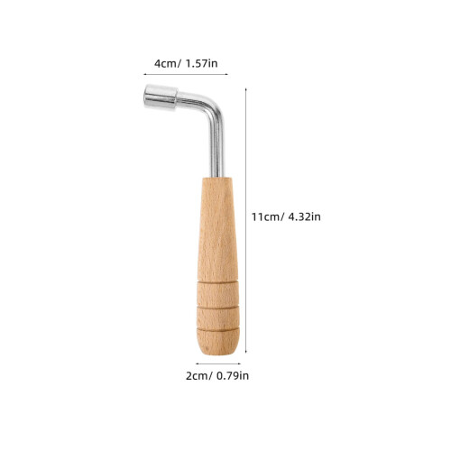 2pcs Harp Tuning Wrench Set with Ergonomic Wooden Handle for Precise String Adjustment and Smooth Pin Rotation 1