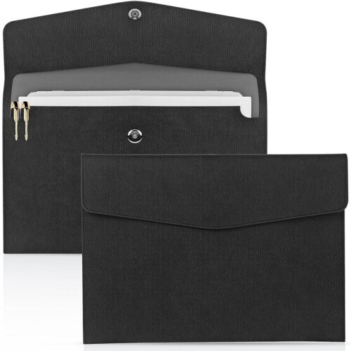 2Pcs Document File Folder, Waterproof Thin PU Leather A4 Envelope Folder Expanding File Organizer Portfolio Storage Case