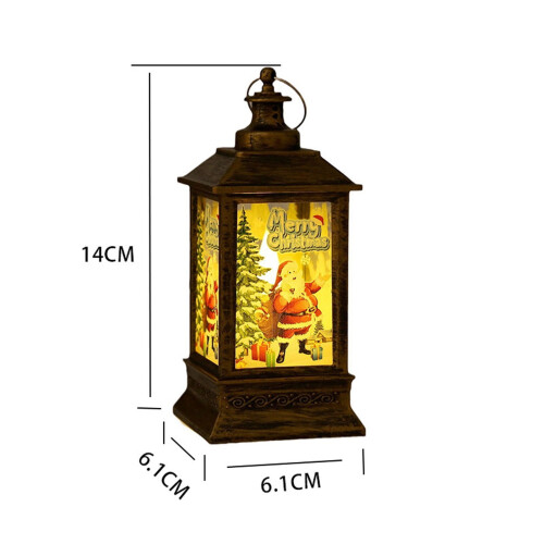 Jule-LED-lanterner med julemands- og snemandsdesign, 1-pak 2