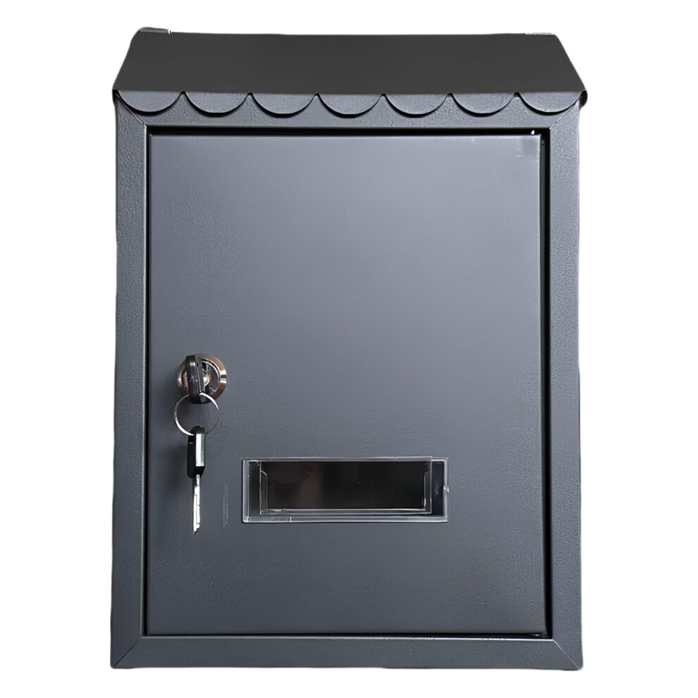 Weatherproof Locking Wall Mount Mailbox With 2 Keys, Rustic Modern Design For Home And Office 9330225797524