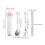 4Sets Pink Travel Utensil Set Fork Spoon Chopsticks Stainless Steel PP 8