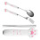 4Sets Pink Travel Utensil Set Fork Spoon Chopsticks Stainless Steel PP 9