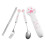 4Sets Pink Travel Utensil Set Fork Spoon Chopsticks Stainless Steel PP 10