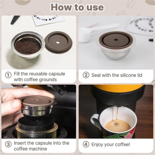 Reusable Capsules for  Vertuo /Vertuo Next/Vertuo , Stainless Steel Refillable Pods 80ml 2