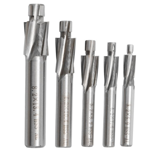 5Pcs HSS Counterbore End Mill M3-M8  Slotting Tool Milling Cutter Countersink End Mills