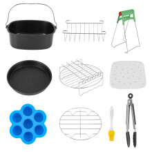 11 Pieces of Square Air Fryer Accessories, Suitable for Air Fryer, COSORI and Other Square Air Fryer and Oven