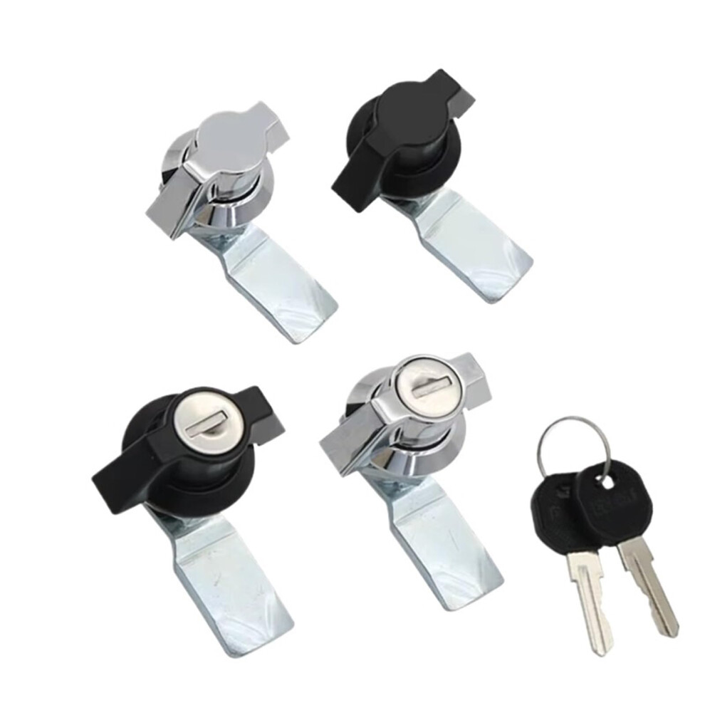 Cabinet Tongue Lock Zinc Alloy Handle Black Cylindrical Latch For Industrial Equipment 1Pcs 9310869802488