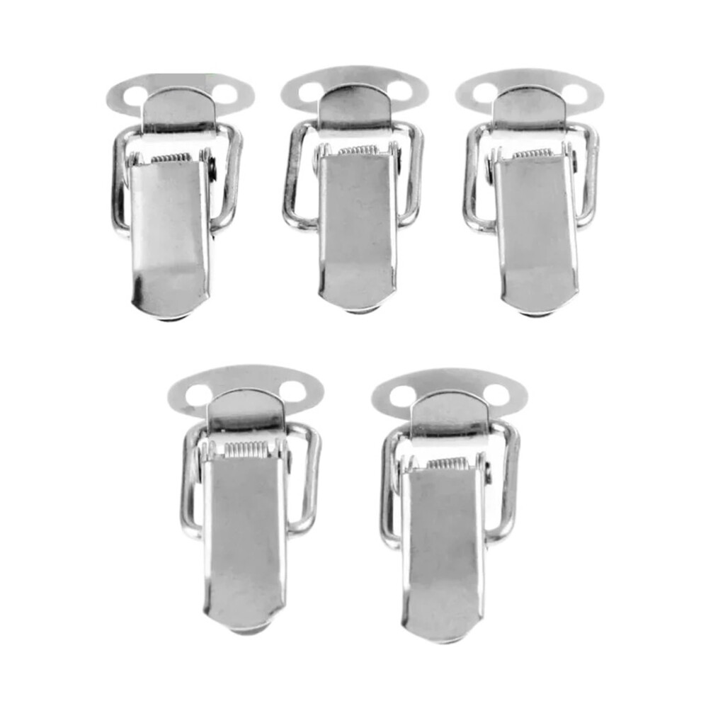 Cabinet Latch Lock Durable Iron Spring Buckle For Sliding Door Window Box With Screws 43X21mm 5Pcs 9330225797678