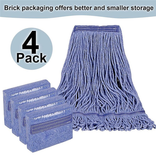 4 Pack Heavy Duty Mop  Replacements,String Mop  for Commercial,Used for Home,Office and Kitchen,Washable 1