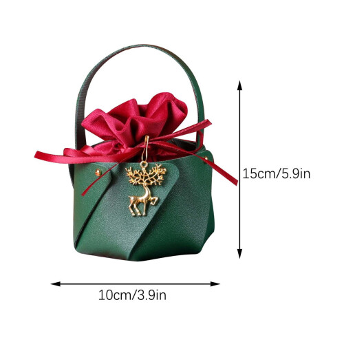 Christmas Tree Decorations Leather Tote Gift Bags 6 Pack 2