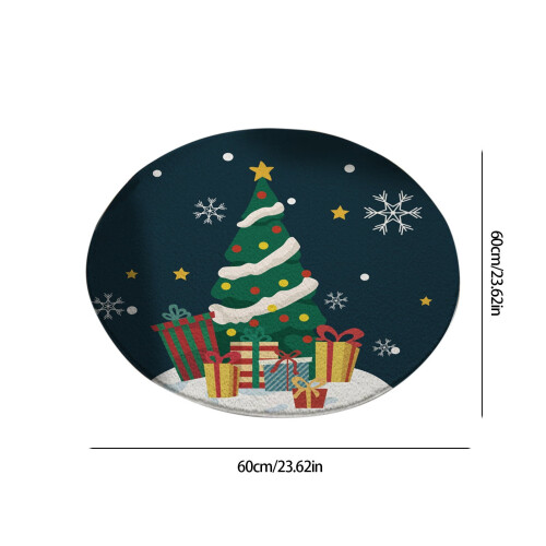 Christmas area rug round soft white 23 inch 2