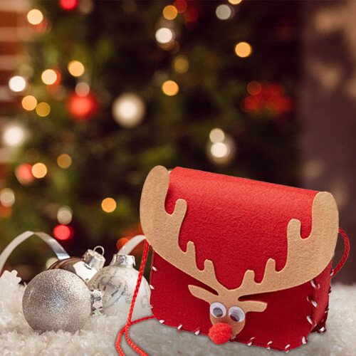Weihnachtsrucksack im Elch- und Kitz-Design, 15 x 15 cm 1