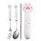 2Sets Pink Portable Fork Spoon Chopsticks Set Stainless Steel PP Case 10