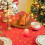 Red Rectangular Christmas Bell Snowflake Tablecloth 4