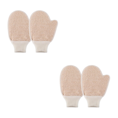 4Pièces Bain Exfoliants Lin Beige Et Doux 2