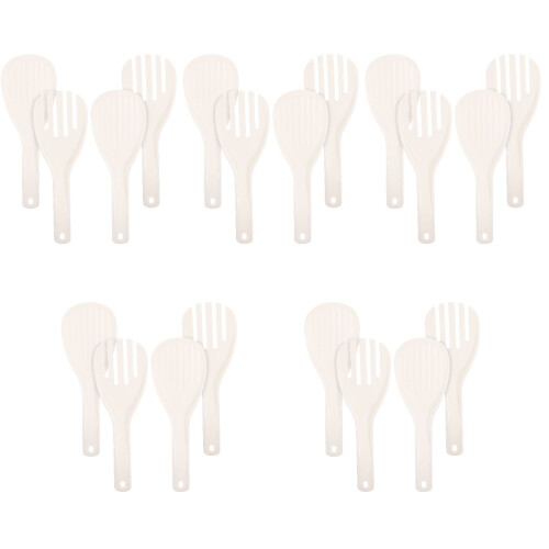 20Pcs Smooth White Rice Paddle Spoon Easy Clean Kitchen Cooking Tool 1