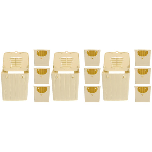 12Pcs Khaki Hanging Bird Nesting Box Plastic Hut for Small Pet Birds 2