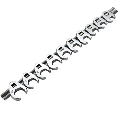 20 Unidades Chave Crowfoot de 3/8 Polegadas 10 A 22mm Métrica SAE Imperial Cromada Chave de Extremidade Aberta para Pés 1