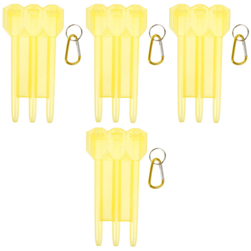 4Pcs Yellow Plastic Cases Portable Dart Storage Boxes with Carabiner 1