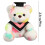 Graduation Bear White Plush Bear 9 inch with Hat 2