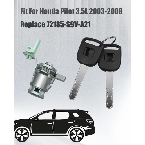 3.5L Driver Side Door Lock Cylinder Replacement with Keys, Enhanced Security OEM Fit 20032008 for Honda Pilot 2