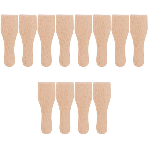 12Pcs Khaki Wooden Butter Cake Cream Multi-Function Spatulas 1